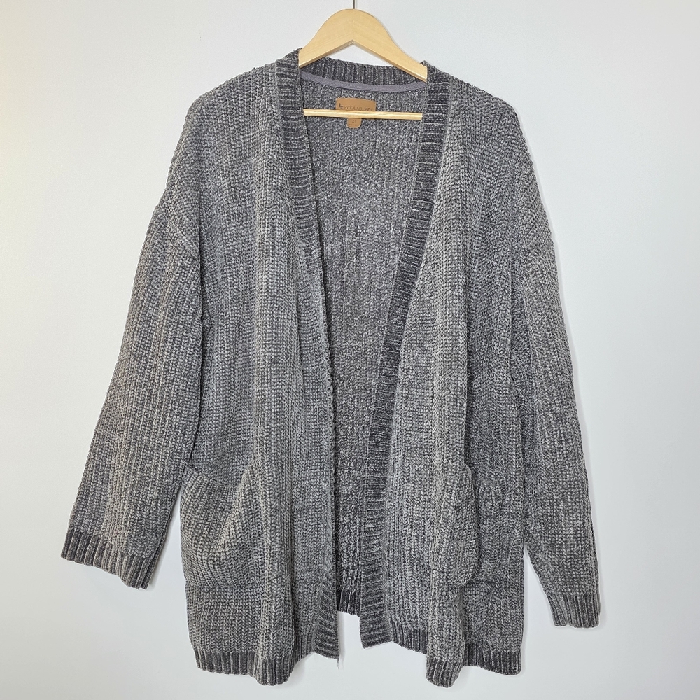 Koolaburra by UGG thick grey chenille oversized pocket front cardigan sweater - Picture 1 of 9